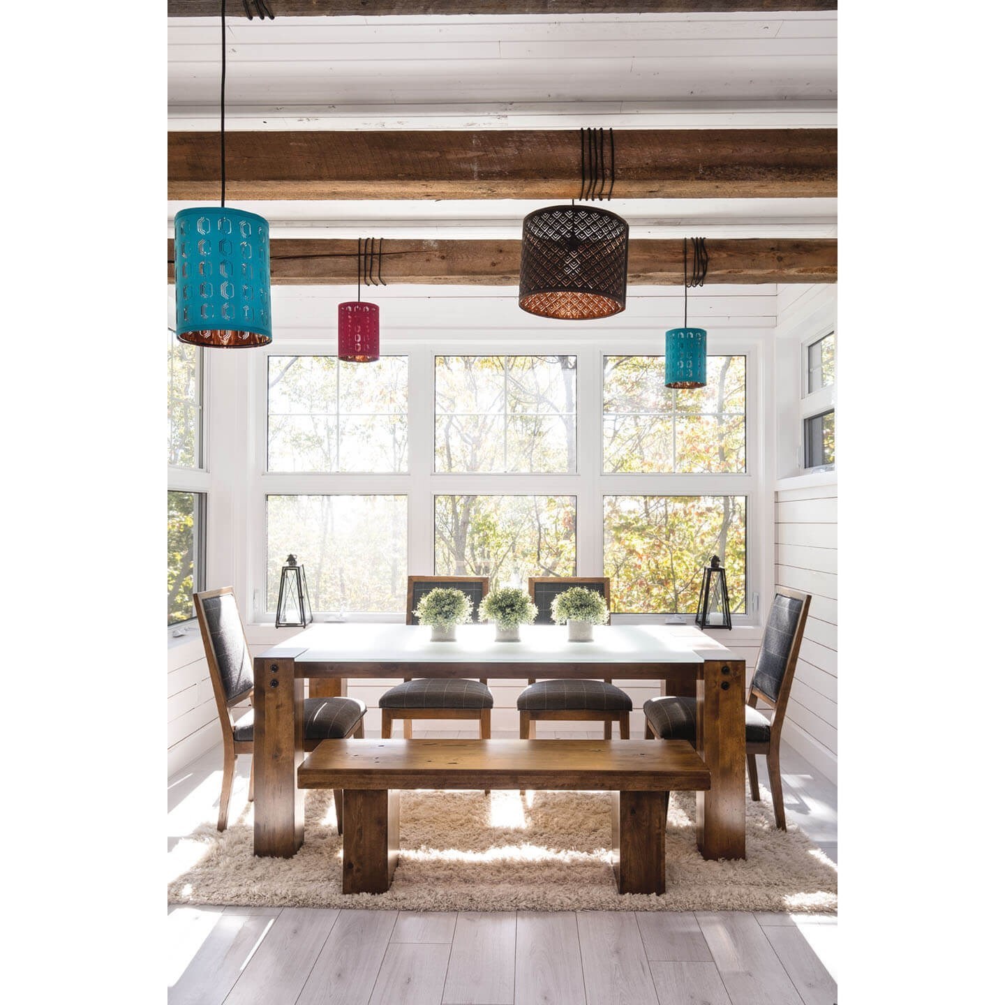 Custom store dining bench